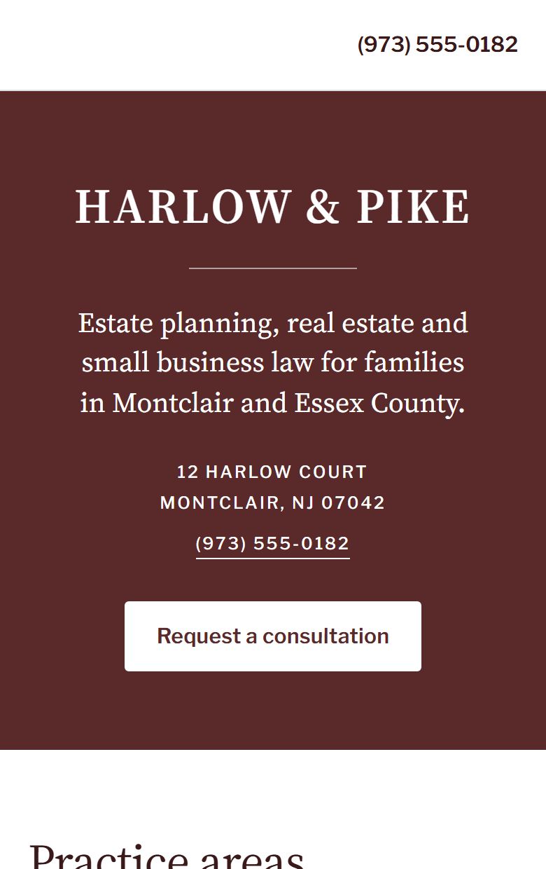 Harlow and Pike concept on a phone